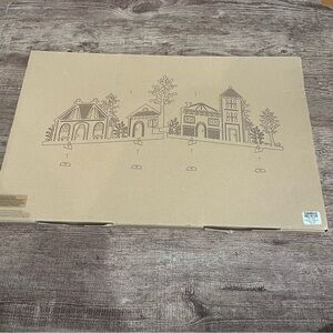 Crate & Barrel 3-Piece Laser Cut Wood Village Set in Original Box (2015)